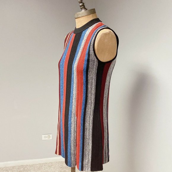 Proenza Schouler Stripped Longline Slip Vest Sweater Wool Silk Black Red Size XS - Picture 4 of 8